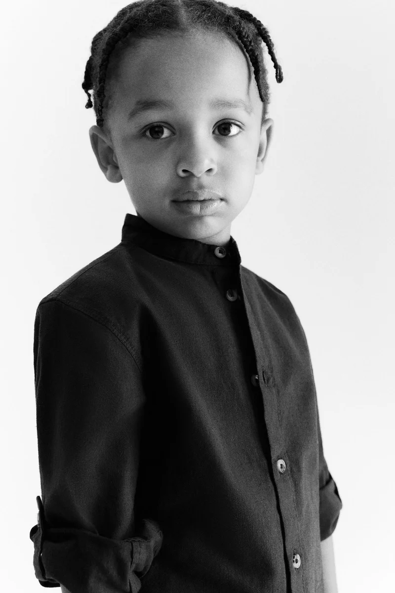 H&M Linen-blend grandad shirt