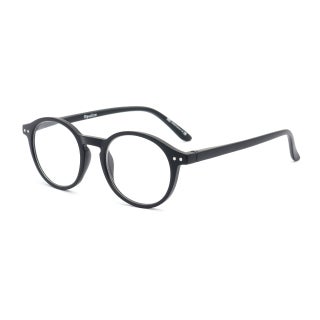REY Reading Glasses for Women Men, Retro Round Frame with Spring Hinges, Matte Black +1.00 (Pack of 1) - view 2