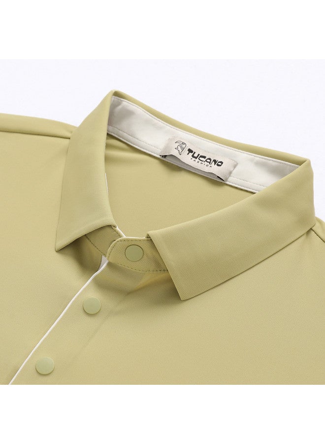 Tucano summer Fashion Minimalist Breathable Men's Short Sleeve Polo Shirt With Collar - Image 4