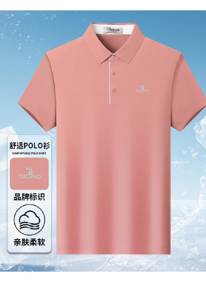 Tucano summer Fashion Minimalist Breathable Men's Short Sleeve Polo Shirt With Collar - Image 1