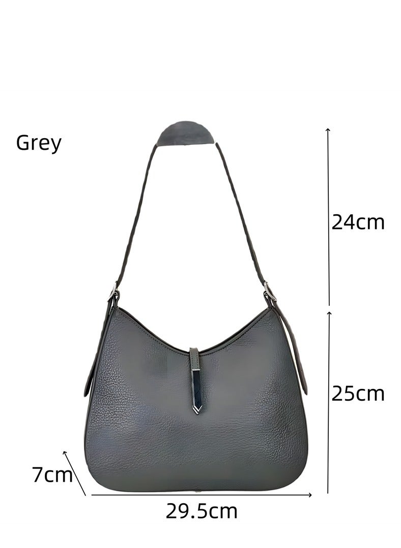 Women's Shoulder Bag, Ladies Medium Tote Bag Handbags, Womens Purses Small Crossbody Bags Designer Top Handle Satchel with Adjustable Strap (Grey-1137) - Image 4