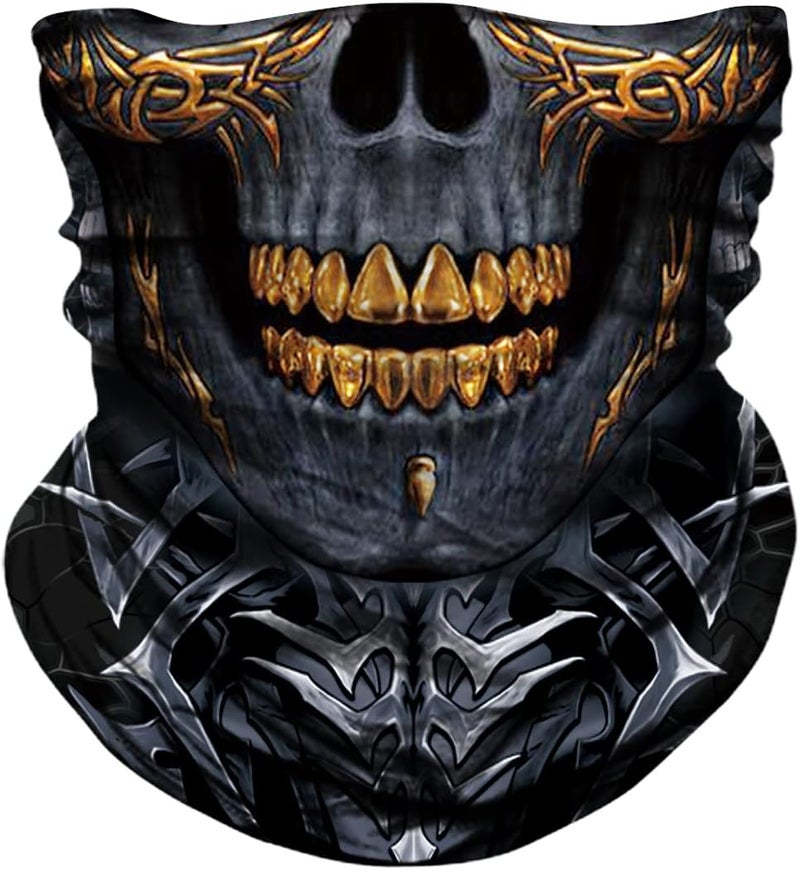 JOEYOUNG Skull Face Mask UV Sun Dust Neck Gaiter Bandana Headwear Motorcycle - Image 1