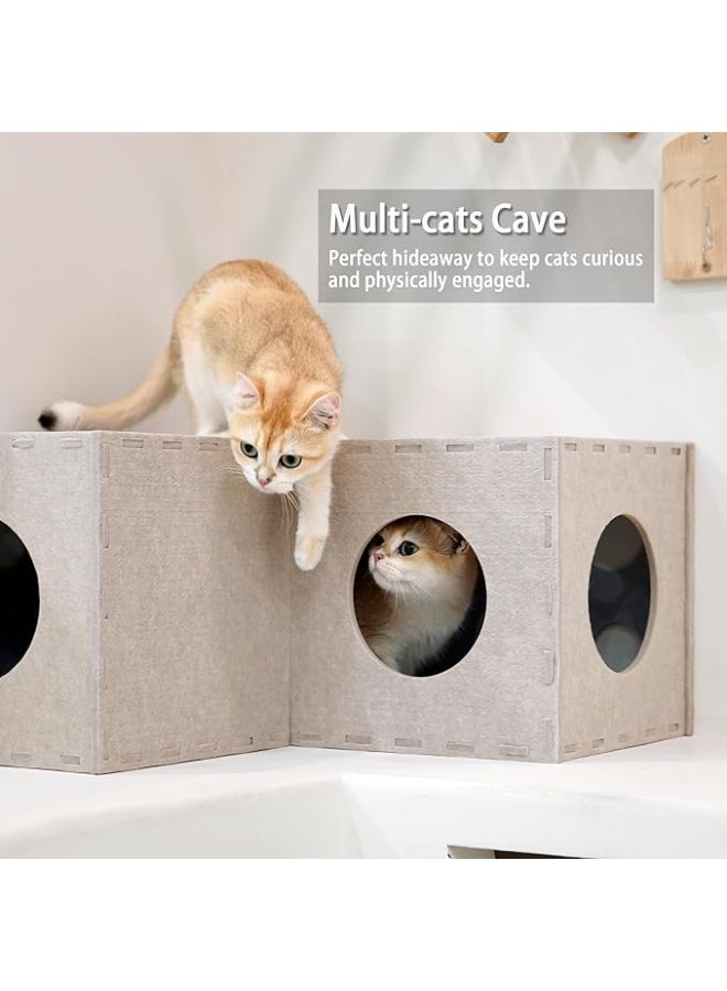 نفق القطط، كهف مخبأ القطط الأصلي للقطط في الأماكن المغلقة، أنابيب وأنفاق لعب كبيرة للقطط، لعبة قطط ناعمة من اللباد مع فتحة تفاعلية للقطط - Image 3