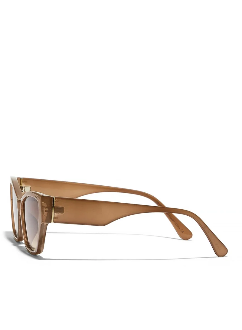 Blackout KAYLA Women Beige Sunglasses - Frame Material: Thermoplastic Rubber (TR90)- Frame Color: Beige-Lens Color: Brown  - Full Rim