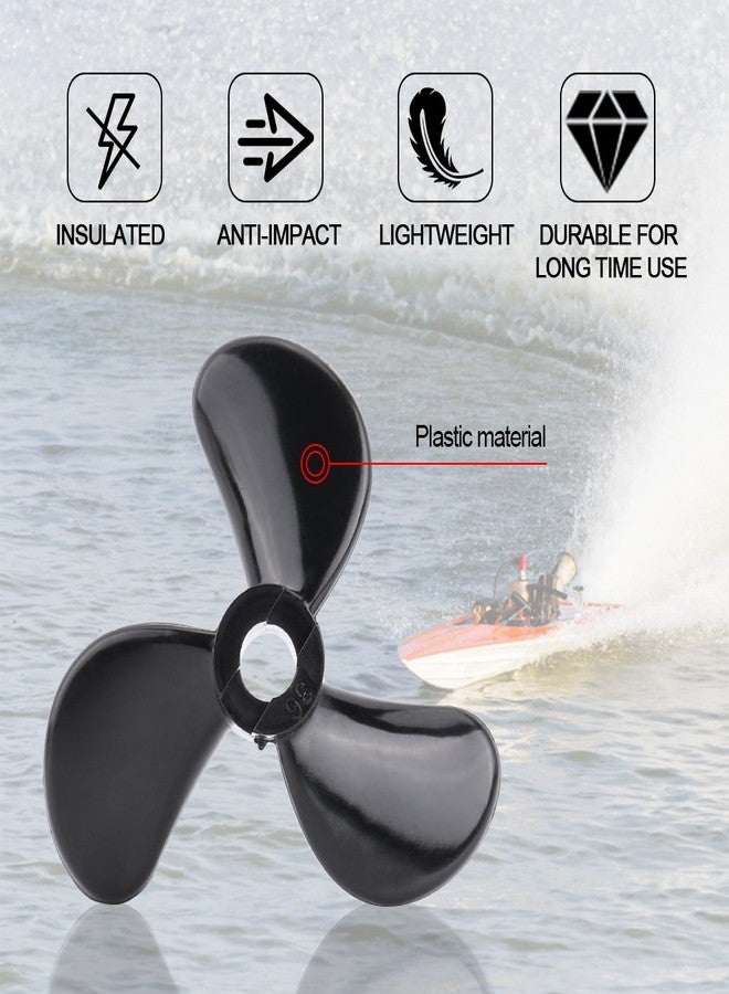 Dilwe RC Boat Propellers, Plastic Underwater CW CCW 3 Blades RC Boat Ship Outboard Propellers Props 4mm Shaft - Image 4