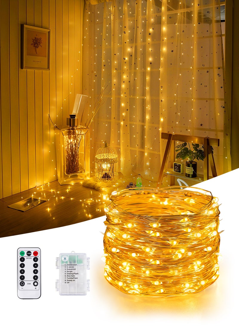 Necomi LED String Lights with Remote, 100 LED 10M String Lights, Waterproof & Ideal for Outdoor and Indoor LED String Lights Battery Powered Fairy Lights - Image 1