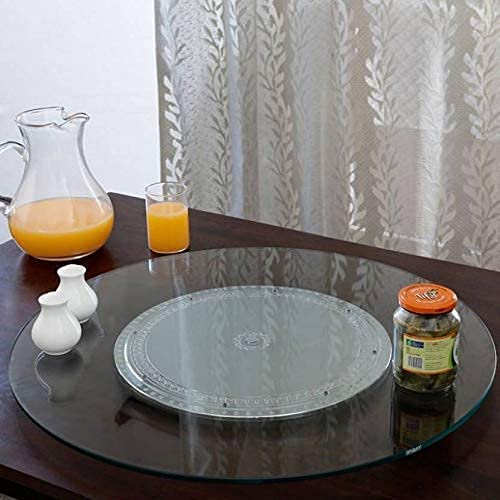 JVS Revolving Toughened Glass Turntables Lazy Susan 18", Original, Multicolour - Image 1