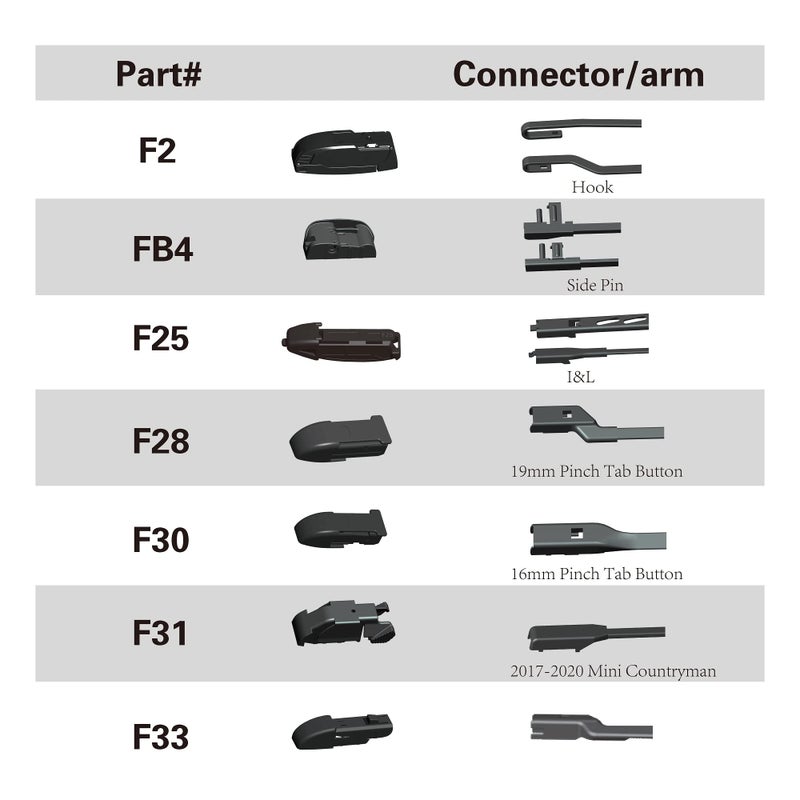 METO T6 Silicone Windshield Wiper Blades, 22 and 21 inches (set of 2) - Image 2
