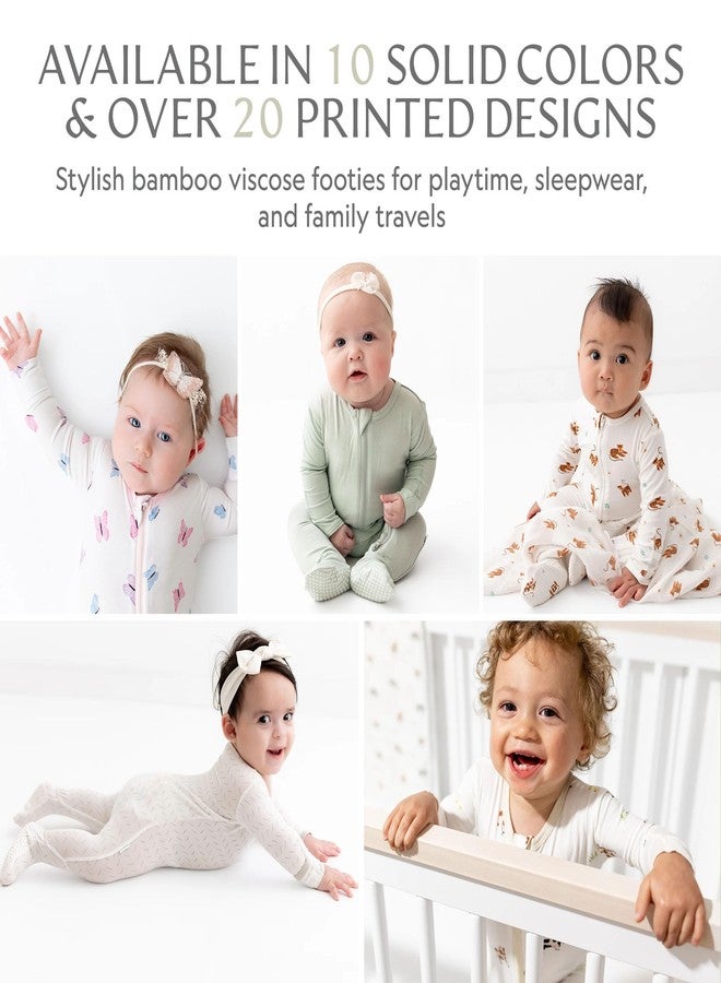 Bamboo Little Soft Baby Footie Pajamas, Baby Clothes, Newborn Sleepers, 95% Viscose and 5% Spandex, 0-24 Months - Image 5