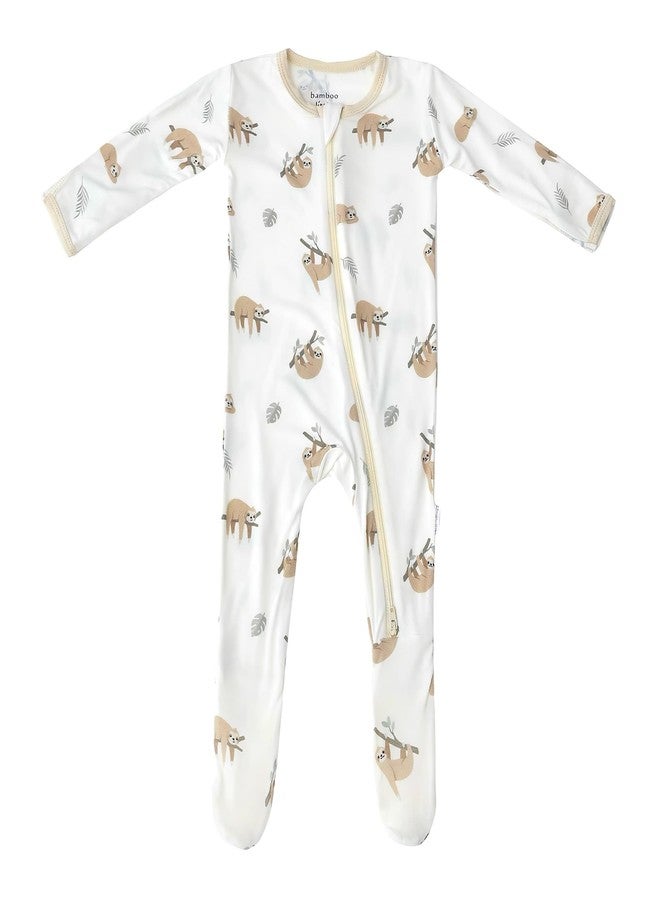 Bamboo Little Soft Baby Footie Pajamas, Baby Clothes, Newborn Sleepers, 95% Viscose and 5% Spandex, 0-24 Months - Image 1