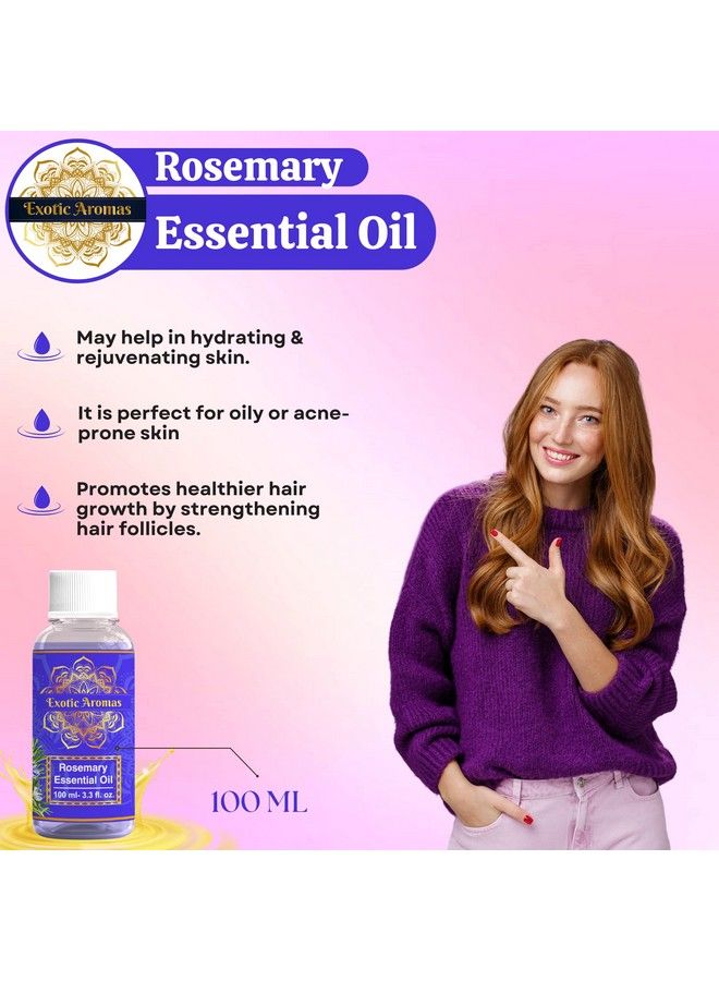 Exotic Aromas Rosemary Oil For Hair Growth 100 Ml Skin Aromatherapy 100% Pure & Natural - Image 4
