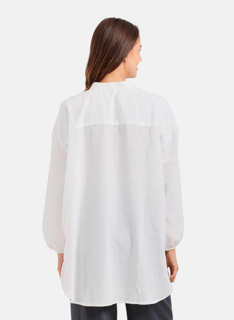 Carina Mandarin Collar Tunic Shirt - Image 4