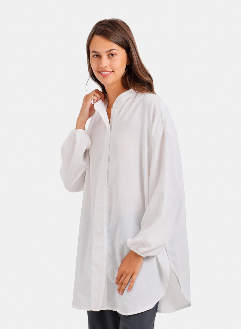 Carina Mandarin Collar Tunic Shirt - Image 3