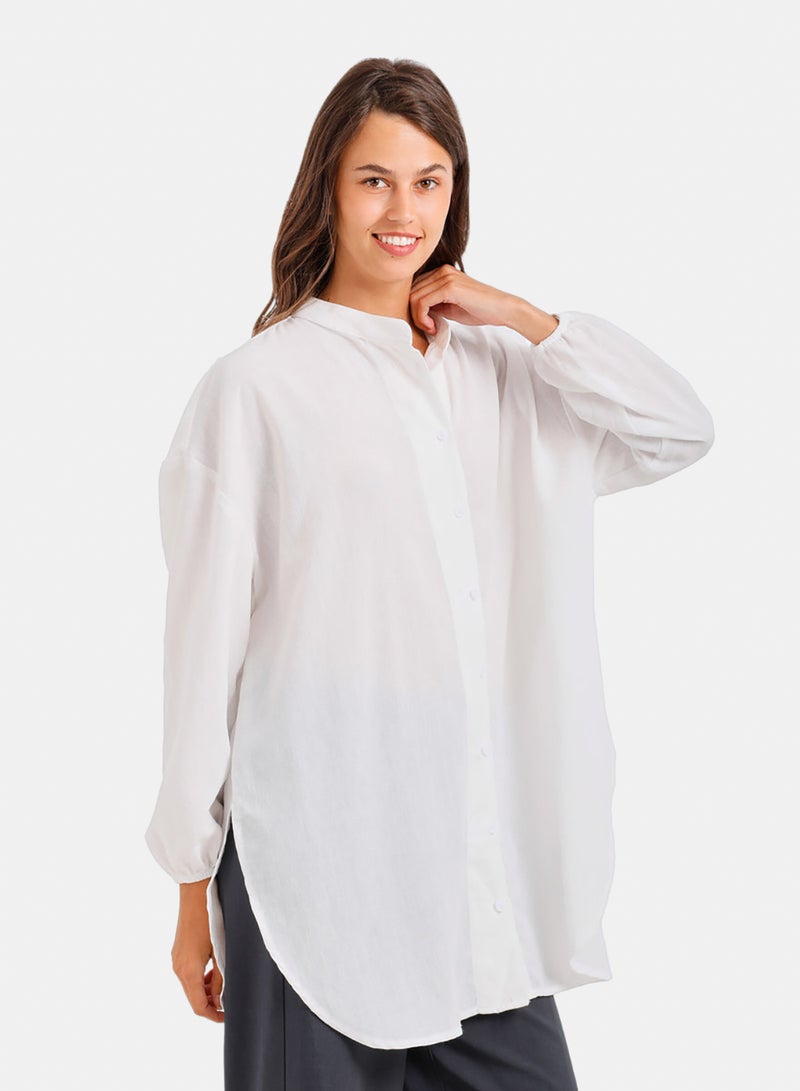 Carina Mandarin Collar Tunic Shirt - Image 2