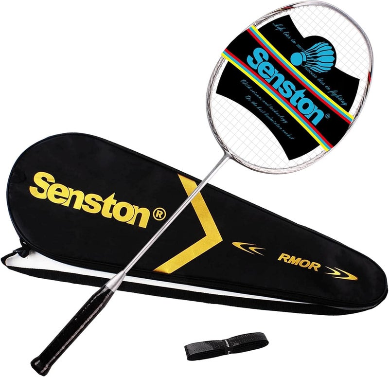 Senston N80 Single Professional Badminton Racket Carbon-Fiber Badminton Racquet Sliver Color - Image 1