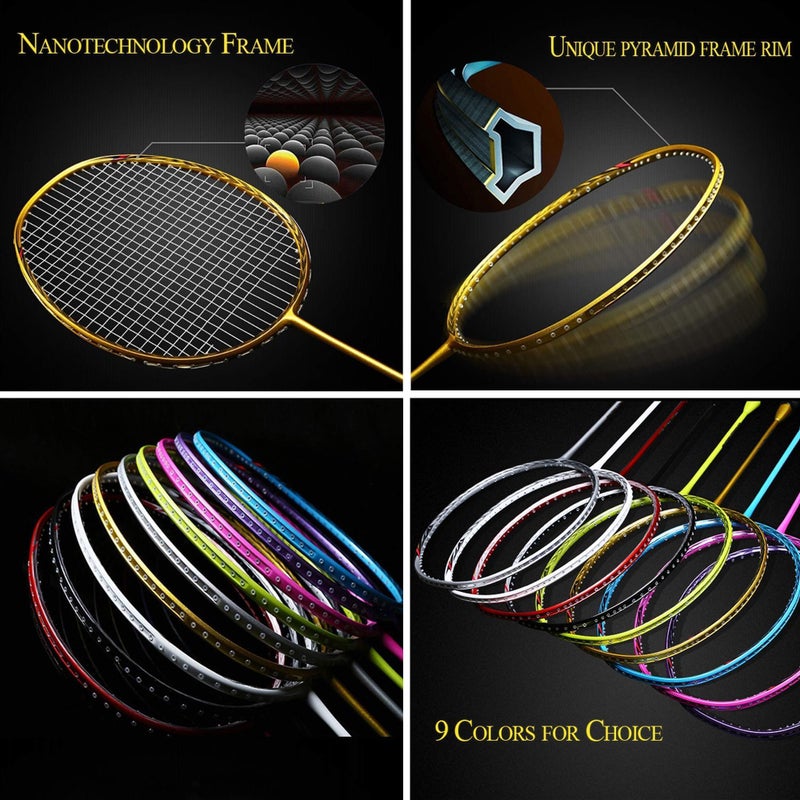 Senston N80 Single Professional Badminton Racket Carbon-Fiber Badminton Racquet Sliver Color - Image 4