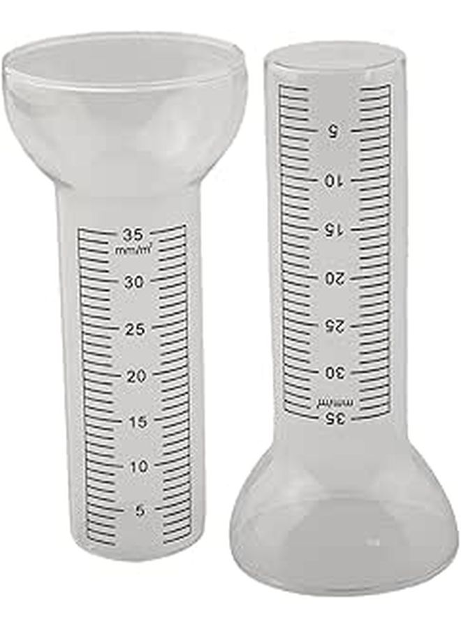 Precipitation Measurement Tube 35mm Scale Transparent Outdoor Rain Gauge 2 Pack - Image 1