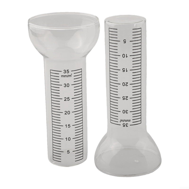 Precipitation Measurement Tube 35mm Scale Transparent Outdoor Rain Gauge 2 Pack - Image 2