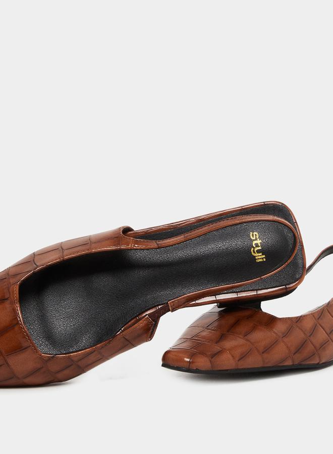 Styli Animal Textured Slingback Shoes  - Image 3