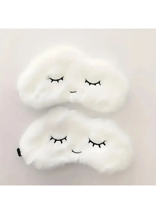 قناع نوم أبيض فاخر وناعم ذو رموش، تصميم كرتوني ناعم، متين. - Image 1