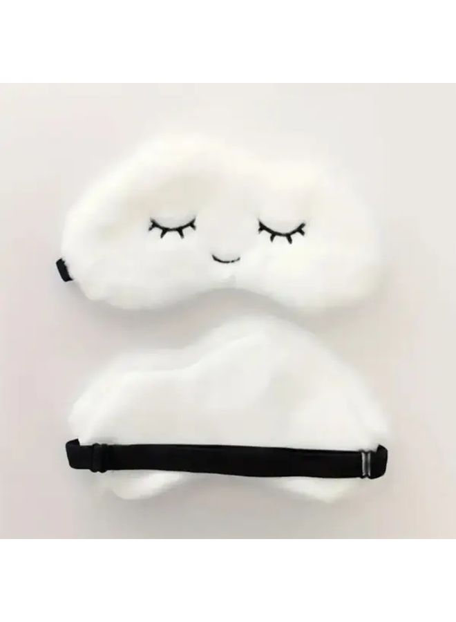 قناع نوم أبيض فاخر وناعم ذو رموش، تصميم كرتوني ناعم، متين. - Image 2