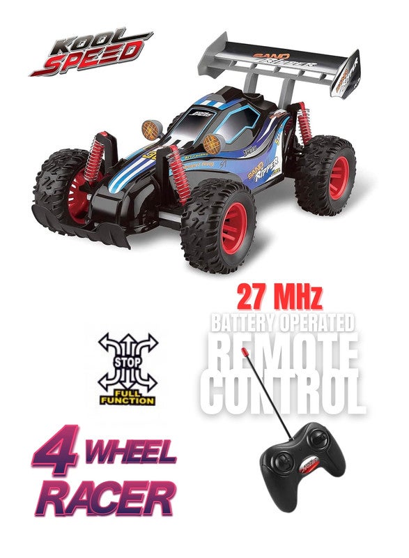 gearbox Kool Speed 1:16 R/C Sand Ripper Buggy 27 Mhz Remote Control Toys For Kids  3 Years+ (Blue) - Image 4