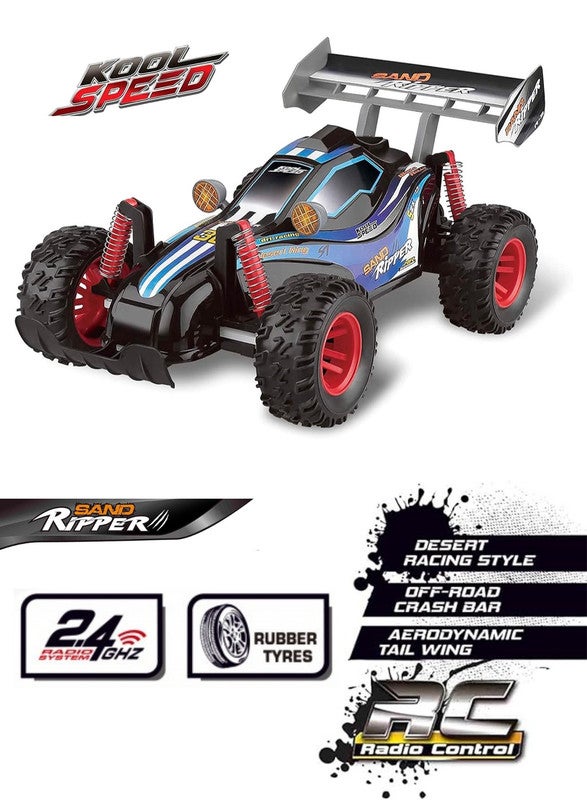 gearbox Kool Speed 1:16 R/C Sand Ripper Buggy 27 Mhz Remote Control Toys For Kids  3 Years+ (Blue) - Image 3
