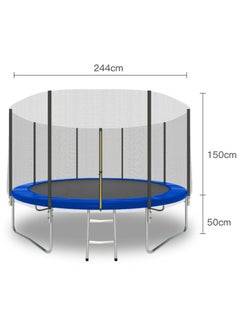 Generic Trampoline For Kids with Safety Fence Protection Net Fitness Bounce Net Outdoor Jumping Bed Parent-child Game Fitness Equipment 8FT  - Image 2