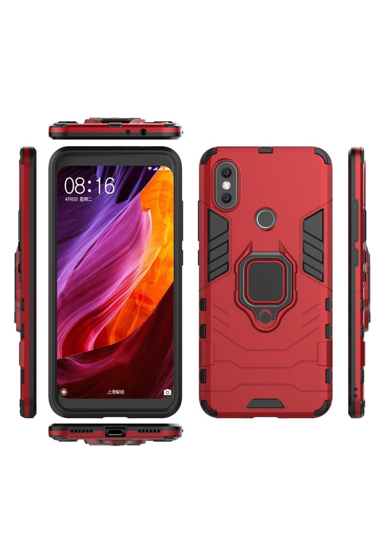 Red Protective Cover With Ring Bracket For Xiaomi - Image 2