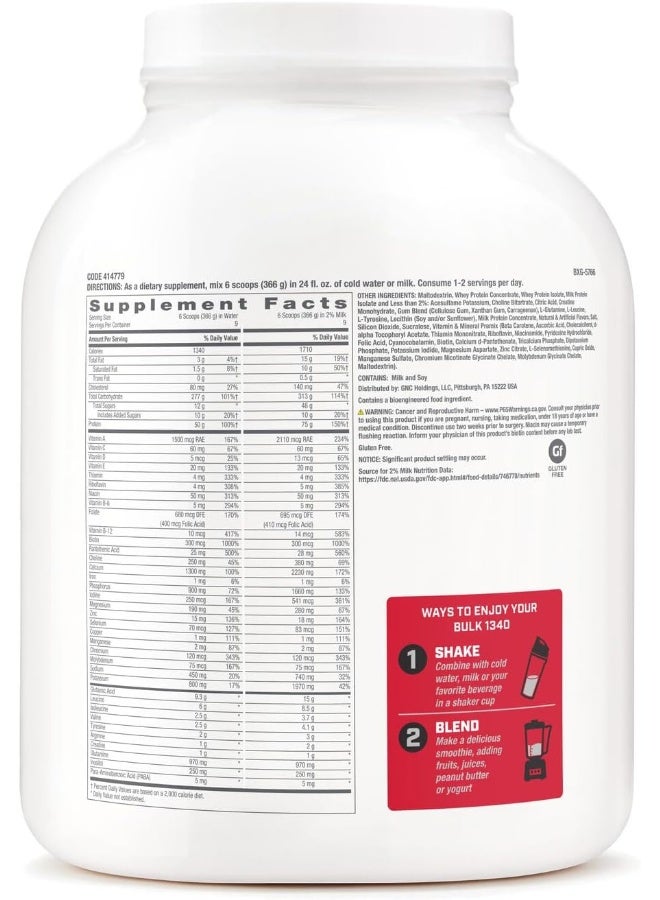 GNC GNC Pro Performance Bulk 1340 Vanilla - Image 2