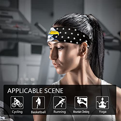 Forchrinse Hawaiian Dolphin Mermaid Beach Print 6Pieces Women Sport Headband,Girls Non Slip Workout Sweatband Non Slip Yoga Hair Band - Image 5