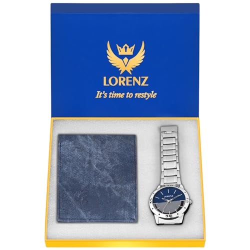 LORENZ Men's Gift Combo Set of Watch, Wallet & a Gift Box | CM-1046WL-05 - Image 1