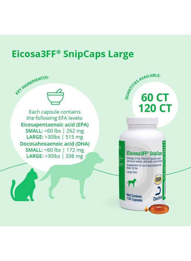 Dechra Eicosa3FF SnipCaps Omega 3 Free Fatty Acid Capsules for Dogs - Large, 120 ct - Image 3