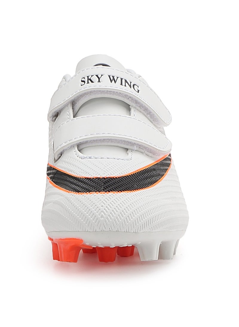 جناح السماء حذاء كرة قدم SKY WING للأولاد والبنات بنعل FG مزود بخطاف وحلقة حذاء كرة قدم للجنسين للأطفال للاستخدام الداخلي والخارجي مناسب للأطفال الصغار والكبار - Image 3