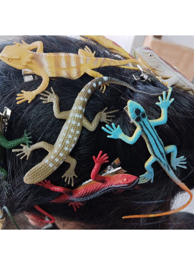 Loquat Tools All Saints Day Creative Artificial Decorative Decorations Holiday Lizard  Spoof Ornaments Hairpin-Color:Lizard Hairpin - 3-piece Set - Image 3