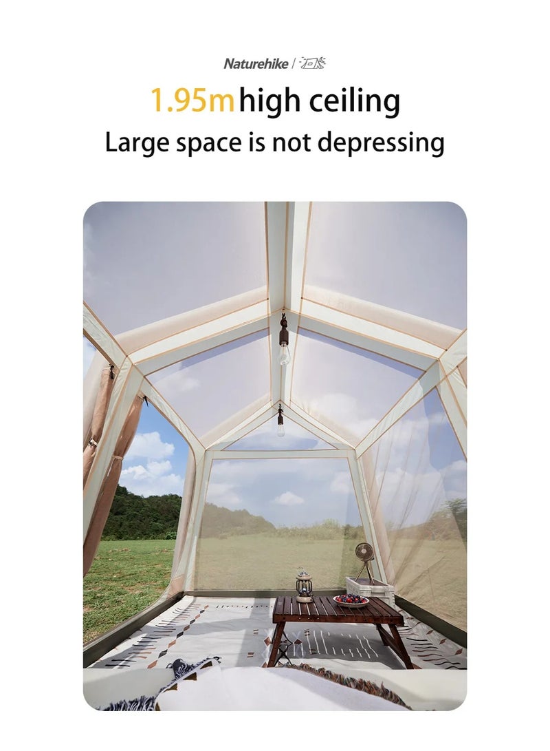 توبيز خيمة توبي القابلة للنفخ 04 خيمة تخييم مع مضخة، خيام تخييم فاخرة تتسع من 4 إلى 6 أشخاص، خيمة كابينة مع أبواب ونوافذ شبكية، بطارية قابلة لإعادة الشحن للنفخ - Image 3