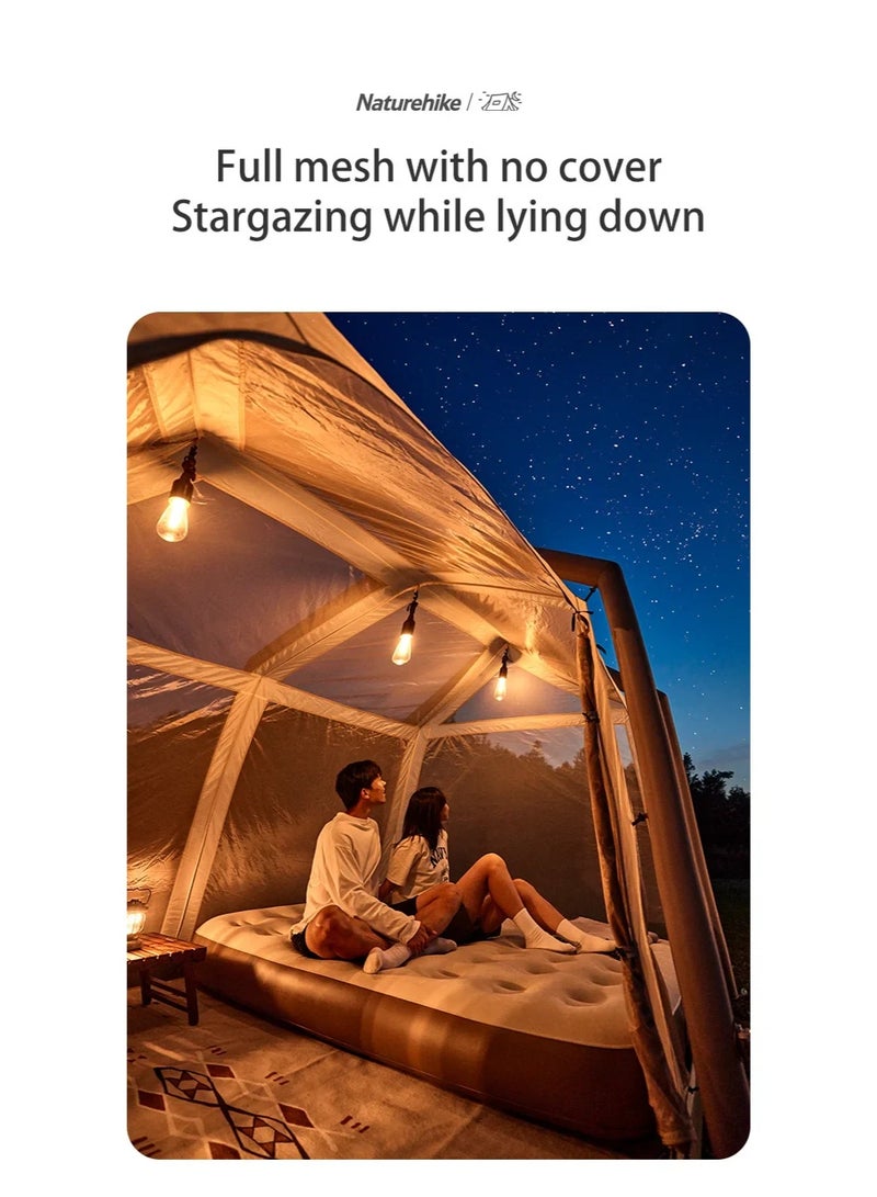 توبيز خيمة توبي القابلة للنفخ 04 خيمة تخييم مع مضخة، خيام تخييم فاخرة تتسع من 4 إلى 6 أشخاص، خيمة كابينة مع أبواب ونوافذ شبكية، بطارية قابلة لإعادة الشحن للنفخ - Image 2