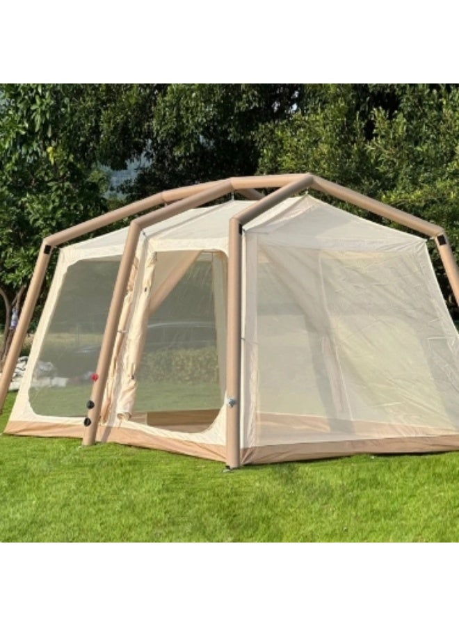 توبيز خيمة توبي القابلة للنفخ 04 خيمة تخييم مع مضخة، خيام تخييم فاخرة تتسع من 4 إلى 6 أشخاص، خيمة كابينة مع أبواب ونوافذ شبكية، بطارية قابلة لإعادة الشحن للنفخ - Image 4