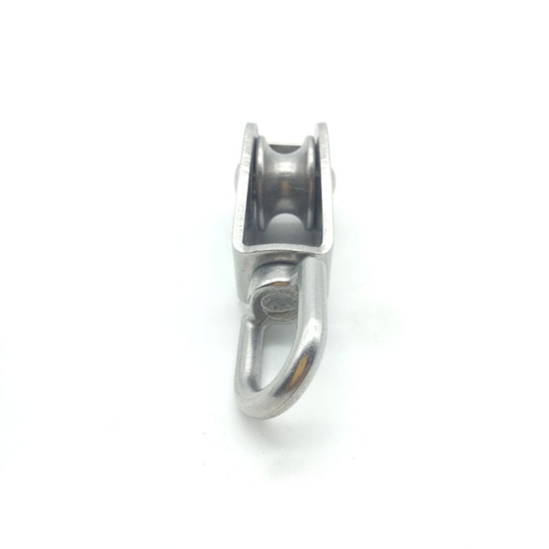 CREATIEE-PRO 4Pcs M25 Stainless Steel Wire Rope Crane Double Pulley Block Lifting Crane Swivel Hook Single Pulley Block Hanging Wire Towing Wheel - Image 4