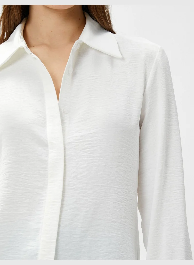 KOTON Hidden Button Long Sleeve Shirt