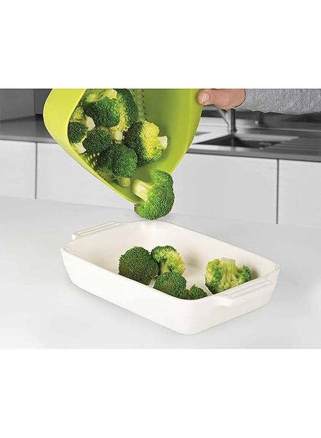 جوزيف جوزيف مصفاة مربعة قابلة للتكديس بزوايا سهلة الصب ومقبض رأسي، أخضر متوسط 40088 - Image 4