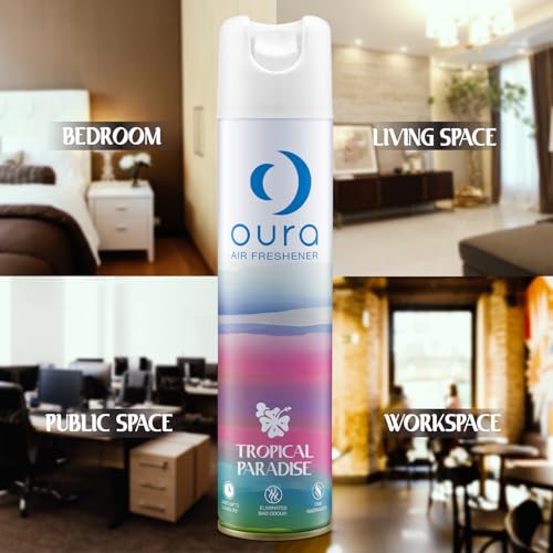 OURA Tropical Paradise Air Freshener, 220ml | Home Fragrance | Air Freshener Spray for every room | Eliminates Odor For Home & Office | Fine Fragrances | Long Lasting Room Freshener - Image 4