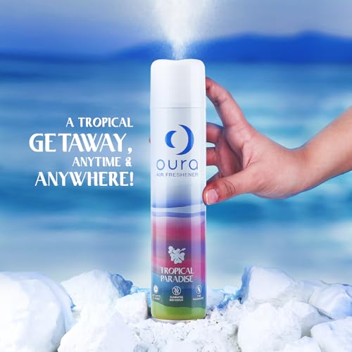 OURA Tropical Paradise Air Freshener, 220ml | Home Fragrance | Air Freshener Spray for every room | Eliminates Odor For Home & Office | Fine Fragrances | Long Lasting Room Freshener - Image 2