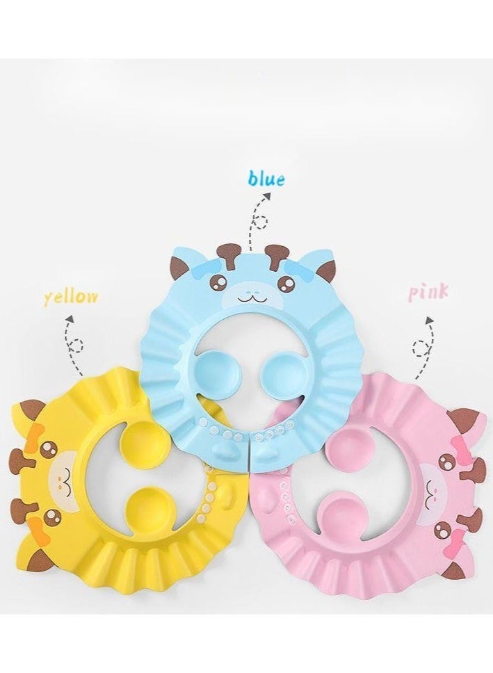 DURKU 3 Pcs Baby Shower Cap, Adjustable Shampoo Visor Bath Hat, Infants Soft Protection Safety, Protect Ear Eye Baby Hair Washing Aids for Baby Toddler Children Kids (Blue Pink Yellow) ﻿ - Image 5