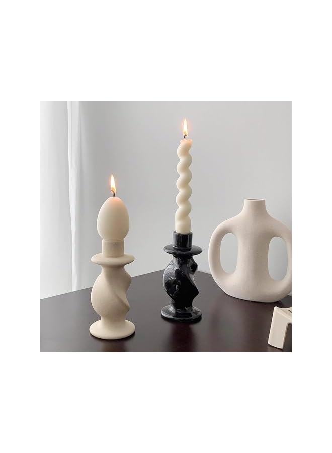 The Bros حامل شموع مدبب، حوامل شموع خزفية للديكور، مركز طاولة لحاملات الشموع المدببة، ديكور مكتبي لعيد ديوالي، رمضان، ديكور المنزل، الزفاف، العشاء، الحفلات/المهرجانات/الاحتفالات، 2 قطعة - Image 5