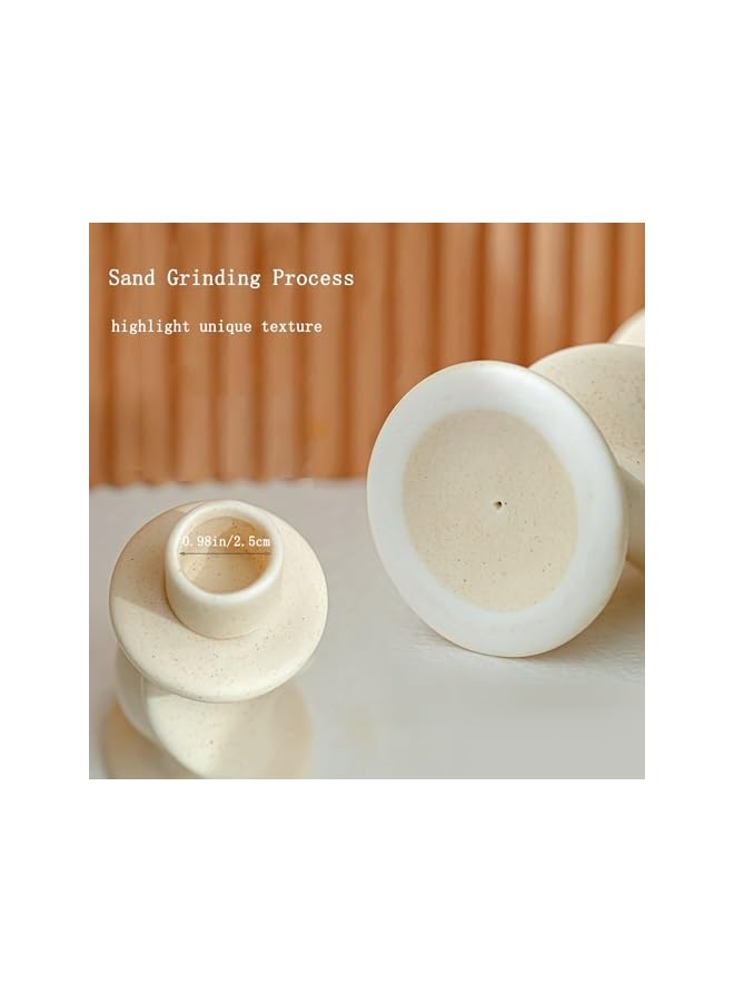 The Bros حامل شموع مدبب، حوامل شموع خزفية للديكور، مركز طاولة لحاملات الشموع المدببة، ديكور مكتبي لعيد ديوالي، رمضان، ديكور المنزل، الزفاف، العشاء، الحفلات/المهرجانات/الاحتفالات، 2 قطعة - Image 3