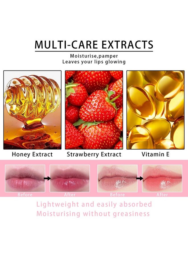 LemonSac - 2Pcs Lip Mask Overnight Honey&Strawberry Moisturizing Day And Night Repair Sleeping Lip Balm Fade Lip Lines Bee Balm Hydrating &Prevention Dry And Crack Lip Scrubs Exfoliator (Honey & Strawberry) - Image 1