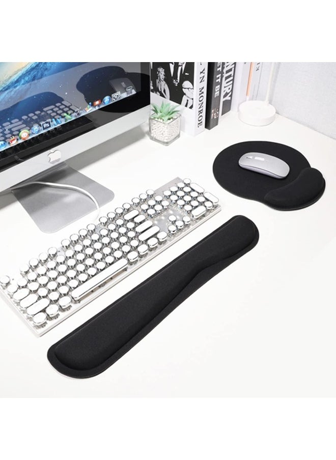 ECVV Ergonomic Mouse Pad with Keyboard Wrist Rest Support for Gaming/Working, Nonslip Memory Foam Keyboard Mouse Wrist Support Set for Easy Typing Pain Relief  - Image 2