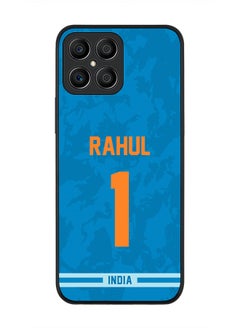 Rugged Black Edge Case for Honor X8, Slim fit Soft Case Flexible Rubber Edges Anti Drop TPU Gel Thin Cover - Player Name - KL Rahul, Jersey Number- 1