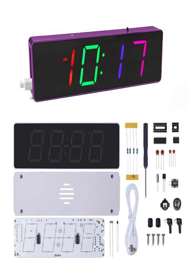 Gikfun Colorful Digital Clock DIY Kit Colorful RGB Clock Microcontroller Soldering Practice Training Making Parts and Accessories EK1996 - Image 1